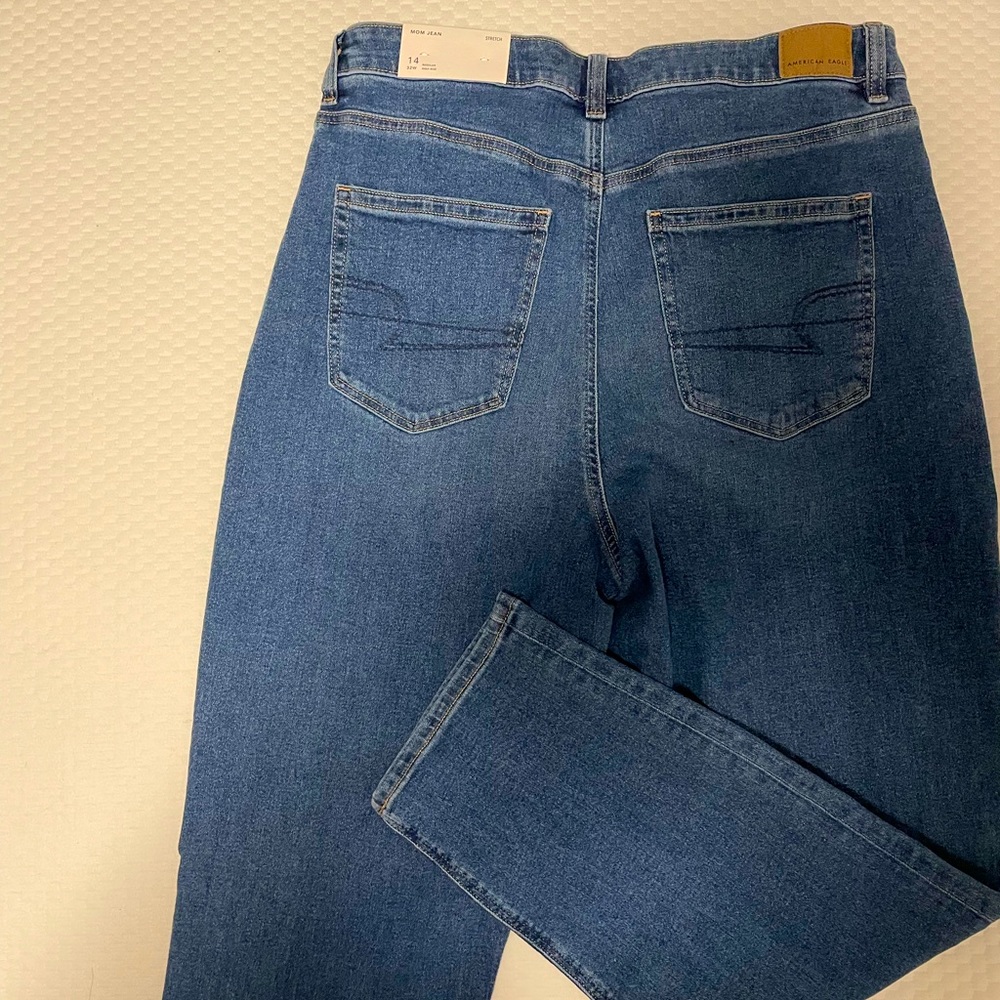 AE stretch mom jeans
